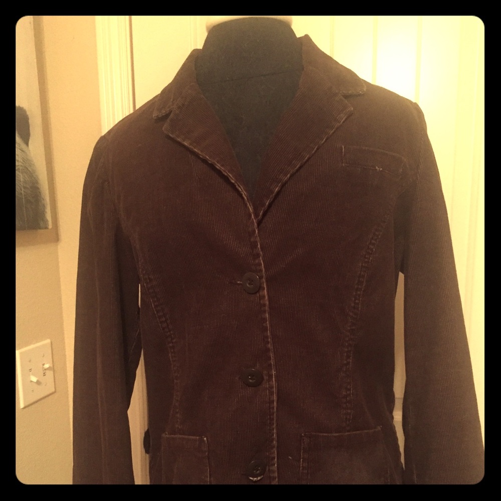 Old Navy chocolate brown corduroy button up blazer